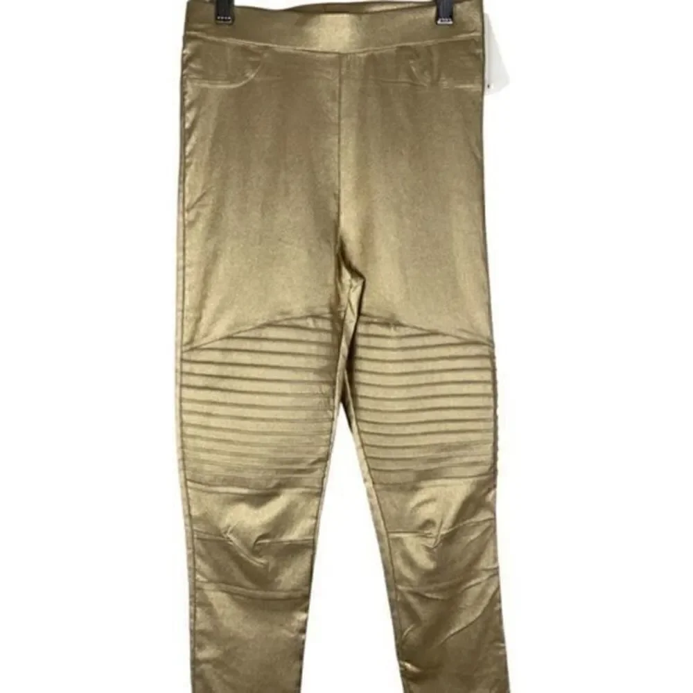 Oober Swank Nordstrom Metallic Gold Leggings Extra Small NWT